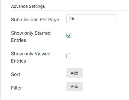 Viewed & Starred Entries Filter settings