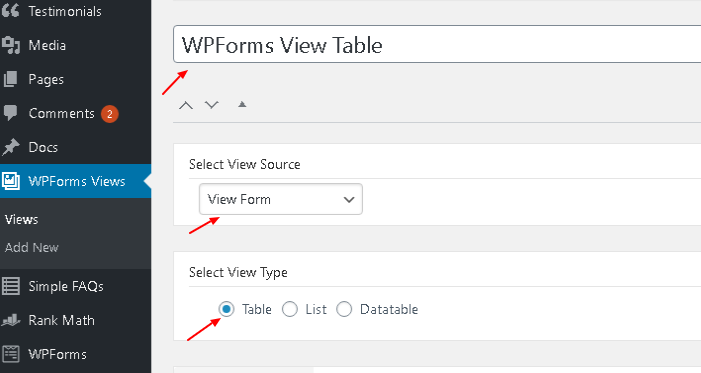 Edit WPForms View ‹ WPForms Views — WordPress