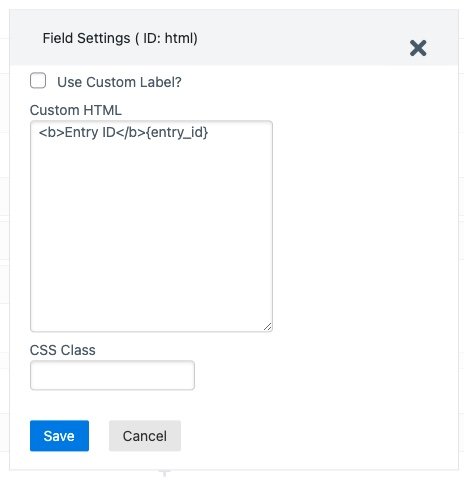 wpforms views custom html settings