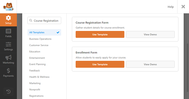 How to Create Course Registration form with WPForms