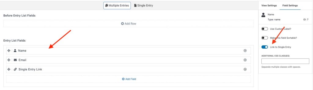 wpforms views link fields to single entry page 1