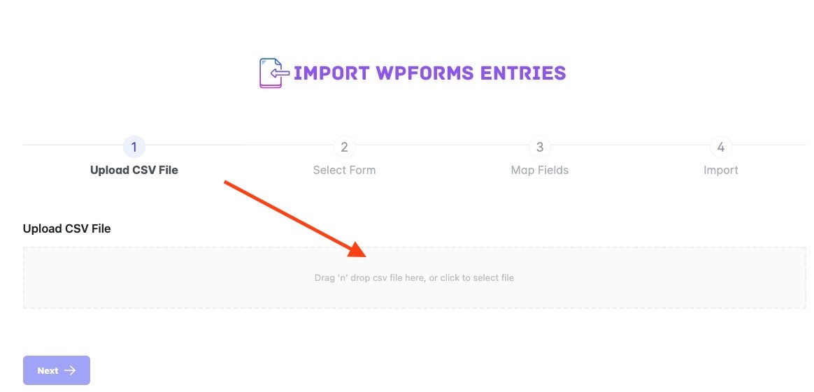 wpforms import entries upload csv